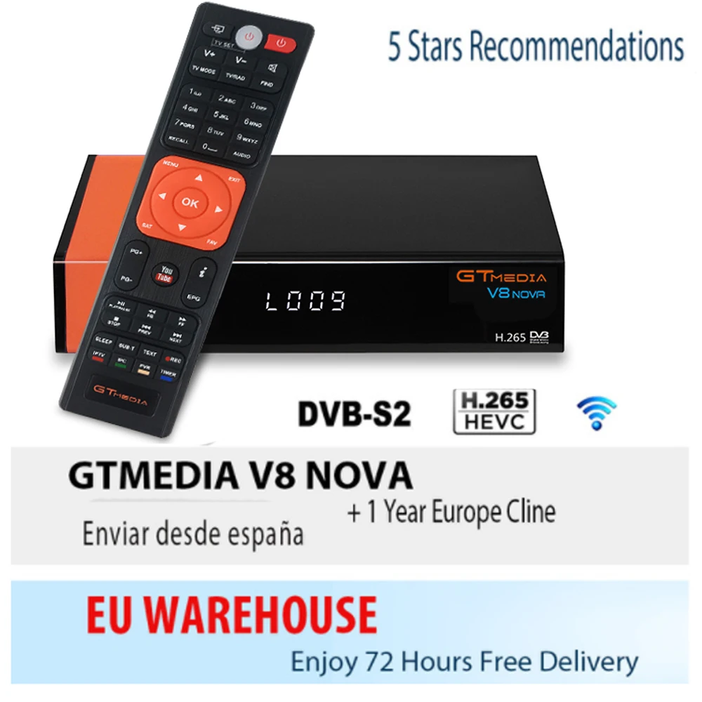 Miglior Trasporto Ccam Ricevitore Satellitare Gtmedia V8 NOVA HD 1080P Ccam Cline per 1 Anno Spagna Incorporato Wifi Dongle V9 super Power da V8 Super