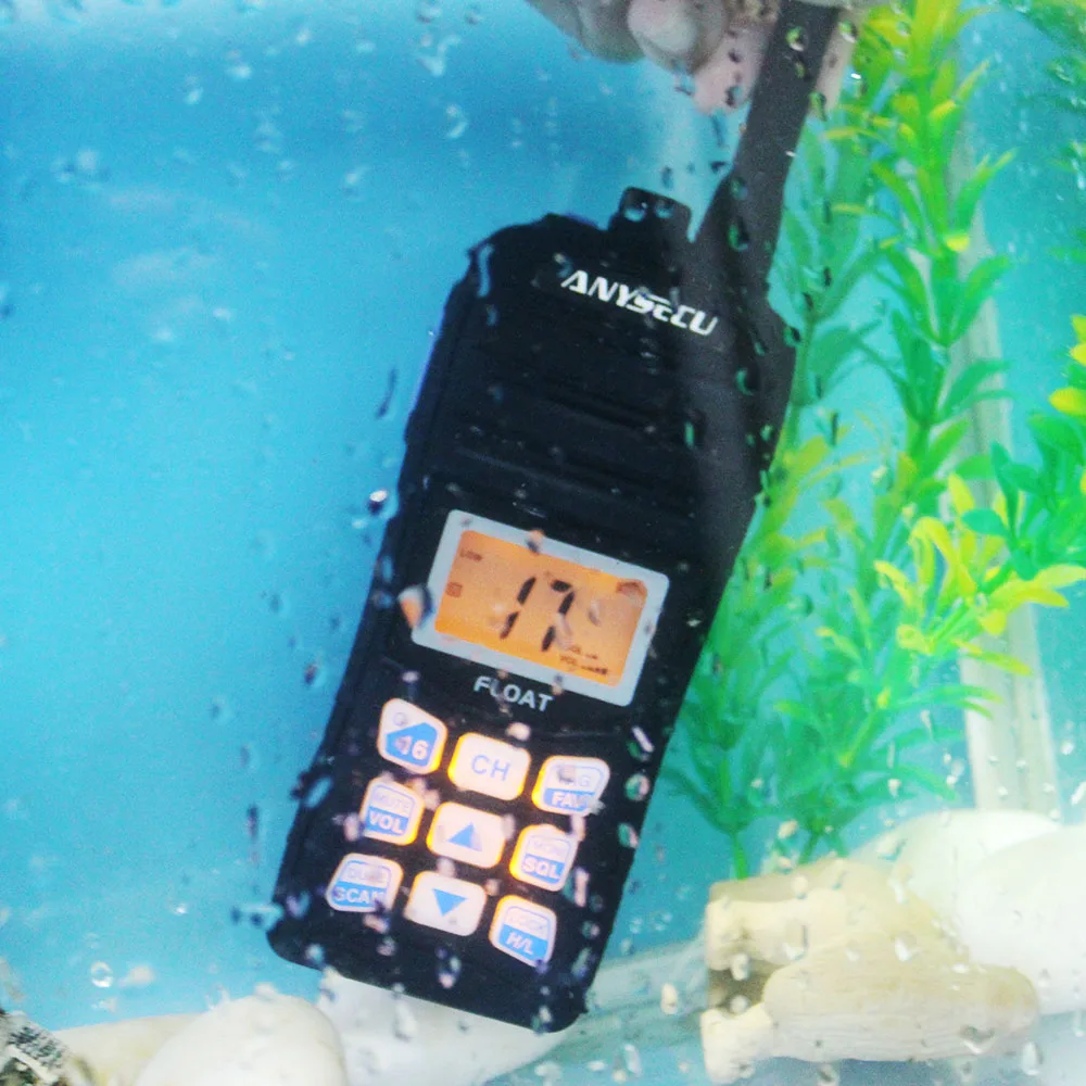 Anysecu поплавок Walkie Talkie IP67 водонепроницаемая морская радиостанция диапазона VHF 156,000-161,450 MHz 5W Ham радиостанция IC-H25