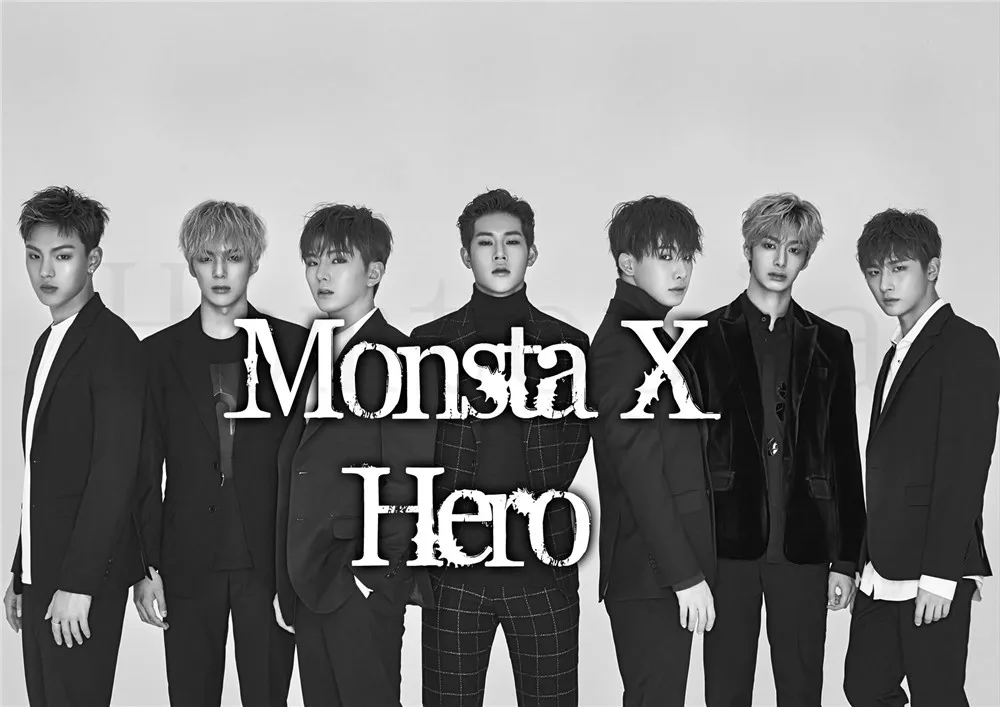 Monsta X постеры, K-POP, наклейки на стену с белым покрытием, бумажные принты, высокое разрешение, украшение для дома, искусство для дома, бренд