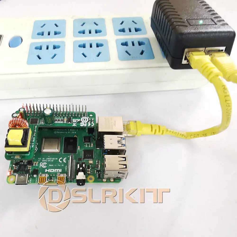 DSLRKIT Raspberry Pi 4 4B 3B+ 3B Plus мощность по Ethernet PoE шляпа IEEE802.3af DC 5 В 2.5A