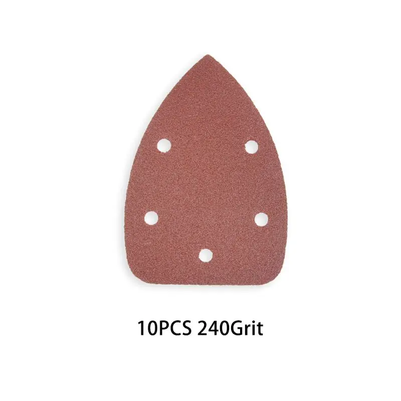 10pcs Triangle 5 Hole Self-adhesive Sandpaper Polishing Abrasive Tool Delta Sander Sand Paper Grit 40-800