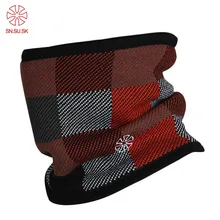 Мужская клетчатая двухслойная флисовая ветрозащитная трикотажная маска для лица, лыжная велосипедная петля, шарф, Осень-зима, Мужская теплая уличная маска на шею