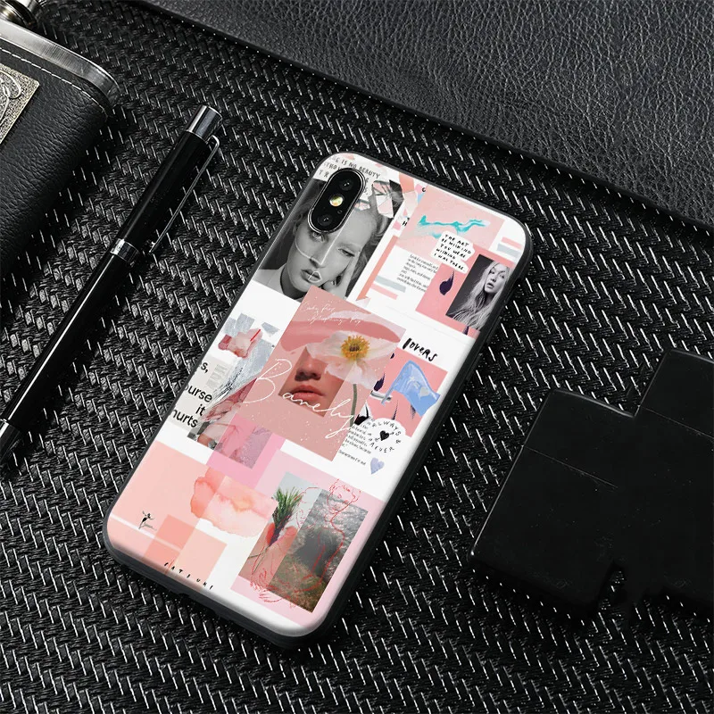 

Fashion Pink Girl Art Collage Soft Silicone Phone Case Cover Shell For Apple iPhone 5 5s Se 6 6s 7 8 Plus X XR XS MAX