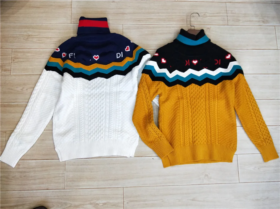 New College Wind Turtleneck Sweaters Women Winter 2018 Jumpers Knitted Clothes Fashion Striped Oversized Pullover Female Sale