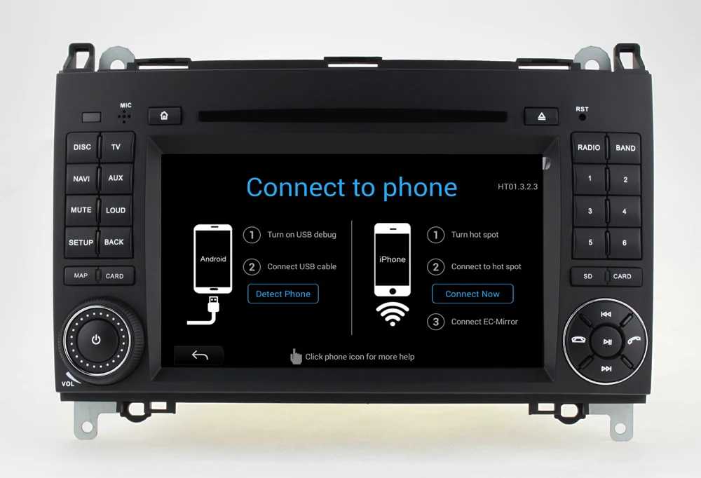 Discount HIRIOT Car Android 8.0 DVD GPS Player For MERCEDES BENZ W169 B200 VIANO VITO W245 W09 Radio BT IPS Mirror link Wifi 2G Ram DAB+ 6