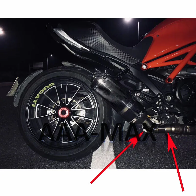 

Free Shipping Slip-On Exhaust For DUCATI DIAVEL Modifed Middle Pipe Link Connect Tube Motorcycle Parts Without Muffler