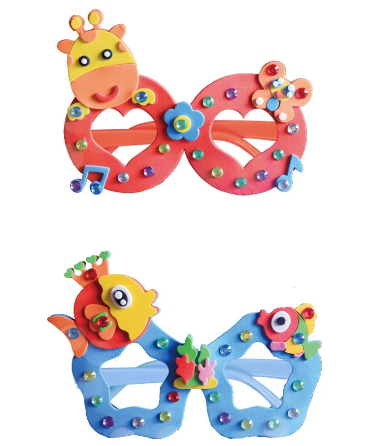 8 шт. детский картонный животные EVA очки-наклейки игрушка Сделай своими руками детский подарок на день рождения Обучающие игрушки детский сад