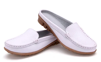 

Women Sandals Summer Half Slippers Flip Flops Genuine Leather Sandals Clogs Shoes Woman Plus Size 25-61 P2d18