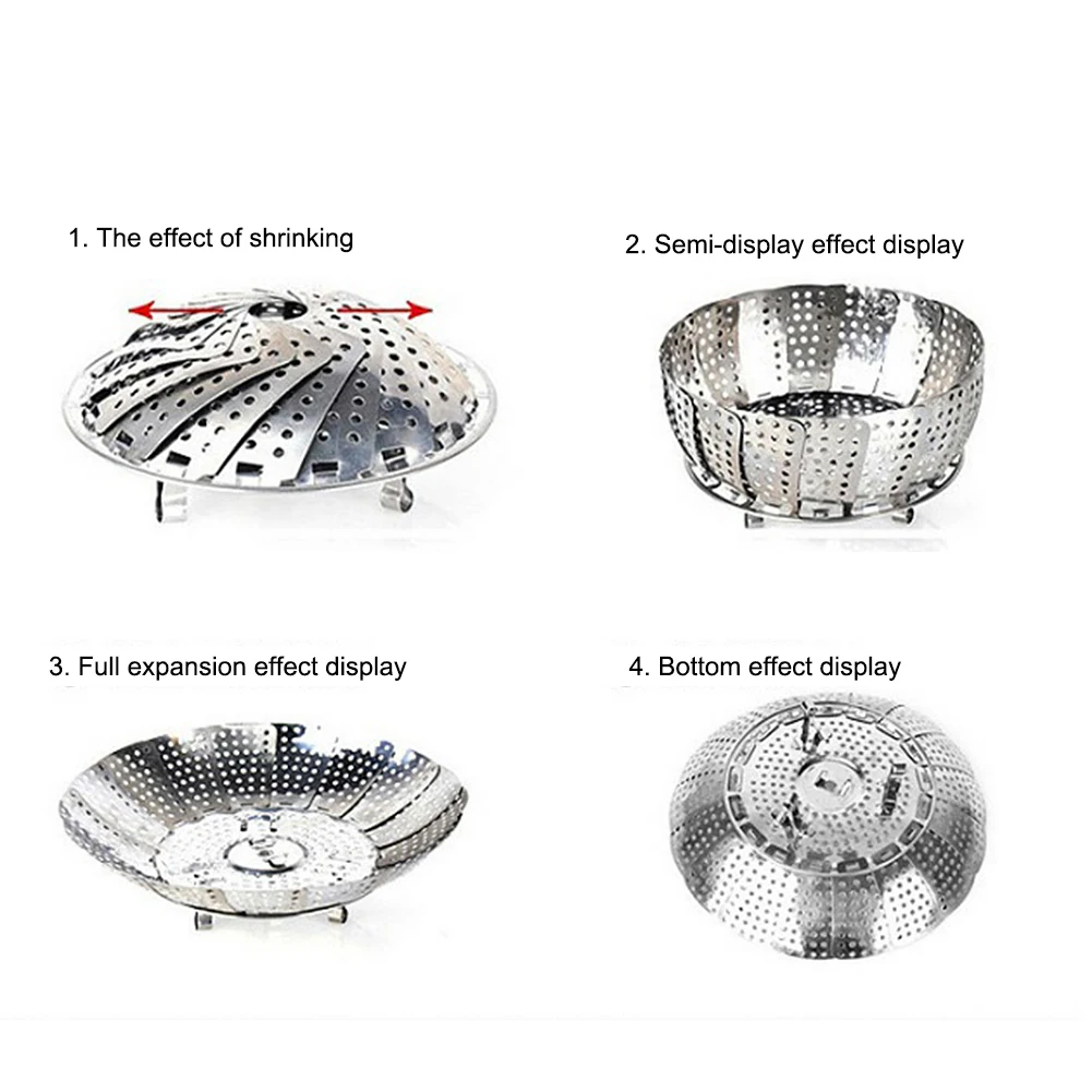 Складная Выдвижная корзина для приготовления пищи на пару сетчатая ...