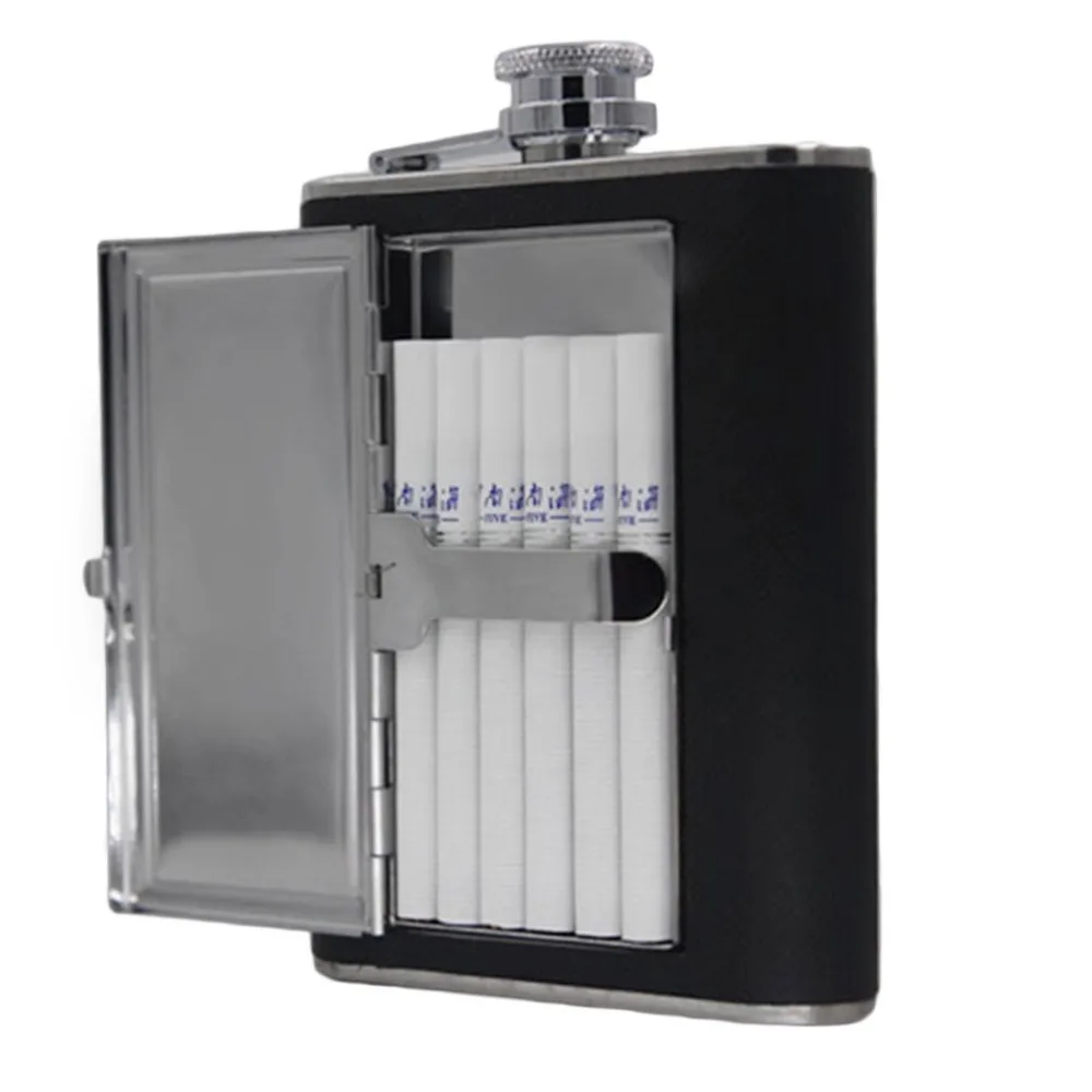 

5oz/150ML Stainless Steel Hip Flask Cigarettes Case With Funnel Multifunctional Liquor Flask Household Wine Pot
