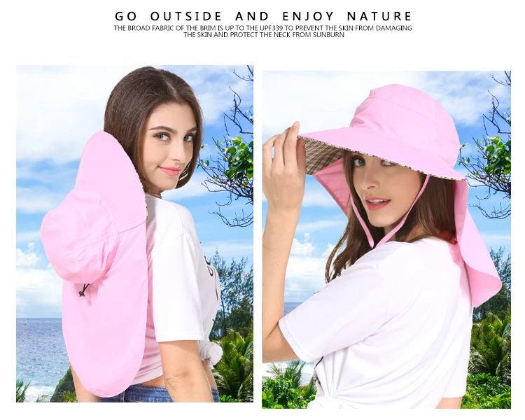 Outfly широкие карнизы солнцезащитная Кепка с утепленной шеей, гвардии Ladies'Summer ультрафиолетового UPF50+ Шапки для Для женщин