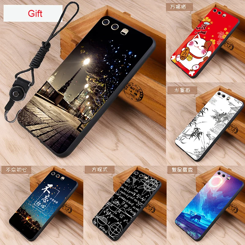 Huawei p10 plus Case Original Cover for Bag Skin Wolf Fish Skull Fundas 100% |