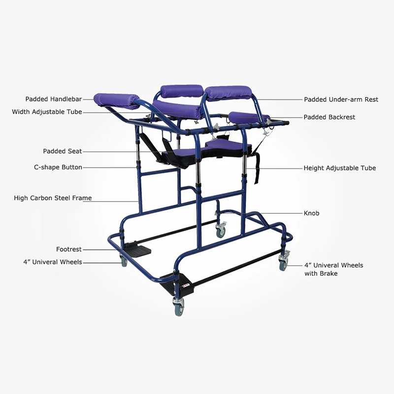 Противоскользящие многофункциональные реабилитационные ходунки hemiplegia регулируемые ходунки Помощь оборудование для упражнений