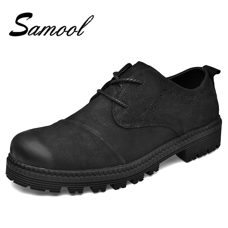 

2018 Fashion Winter Keep Warm Leather Shoes Mens Moccasins Non-Slip Super Hot Flats Black Lace Up Leisure Shoes For Males Lx5