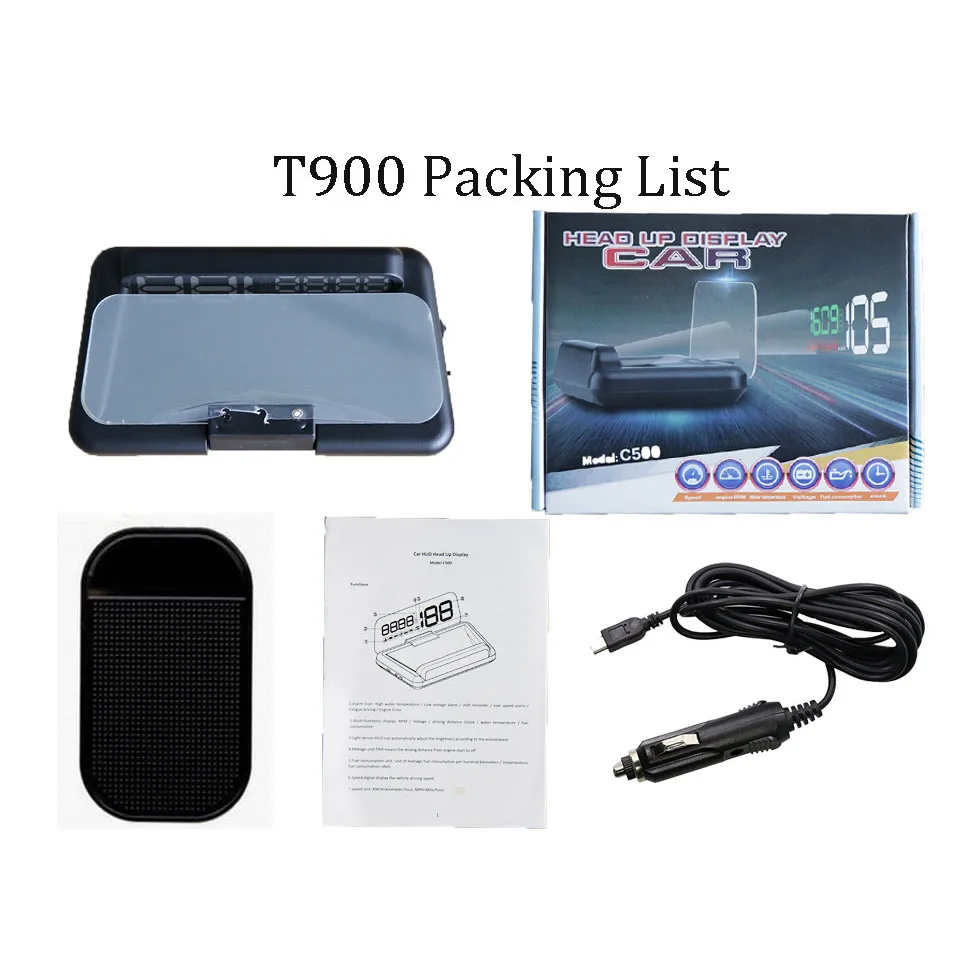 VJOYCAR C500 OBD2 защита от превышения скорости предупреждение ветровое стекло проектор