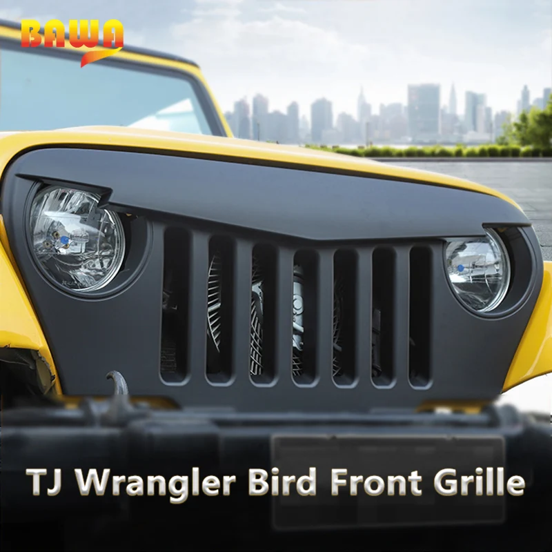 BAWA гоночные решетки для Jeep Wrangler TJ 1997 1998 1999 2000 2001 2002 2003 2004 2005 2006 tj из АБС-пластика на переднюю решетку, аксессуары для решетки