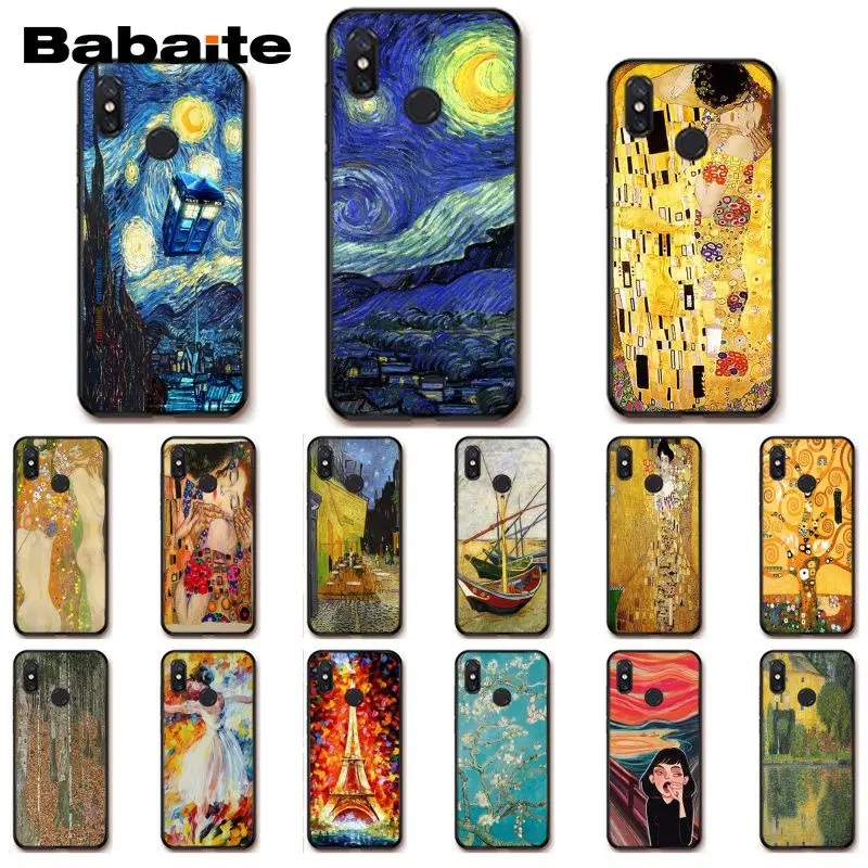 

Babaite Kiss Gustav Klimt Van Gogh Starry Night Star Phone Case for Xiaomi MiA1 A2 lite F1 Redmi 4X 5Plus S2 Note7 Redmi Note4