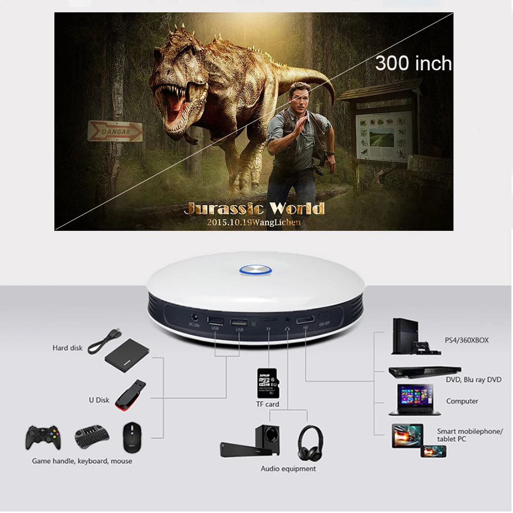 Vivicine 1080 p 3D 4 K проектор, Android WIFI HDMI USB Full HD мини-ПК игровой домашний кинотеатр проектор фильмов 12000 mAh аккумулятор