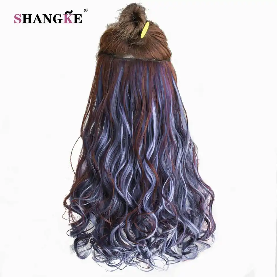 Shangke 24 Dlinnye Vyushiesya Volosy Na Zakolkah Dlya Narashivaniya Termostojkie Chasti Volos Krasochnye 5 Klipsov Dlya Narashivaniya Volos Zhenskie Pricheski Clip In Hair Clip In Hair Extensionsclip Ins Aliekspress