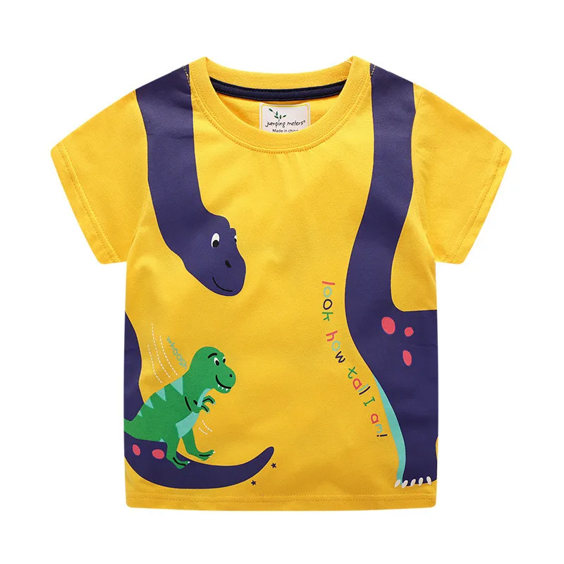 Jumping meter/футболка для мальчиков с динозавром детская футболка для девочек, летняя одежда футболка для мальчиков Топ с принтом животных, Детская футболка