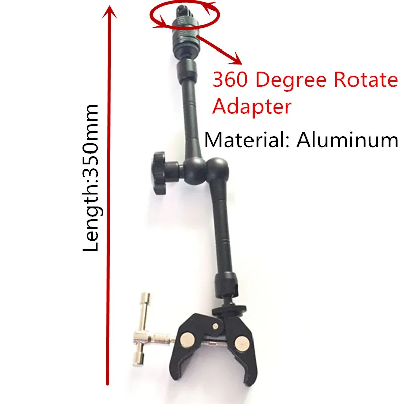 360 Rotating Aluminum Gimbal Magic Arm Bike Motorcycle Handlebar Mount