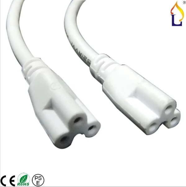

(100 pcs/lot) 3m two head connector cable LED lighting fitting used for integrated T8 tube light three proung cable wires