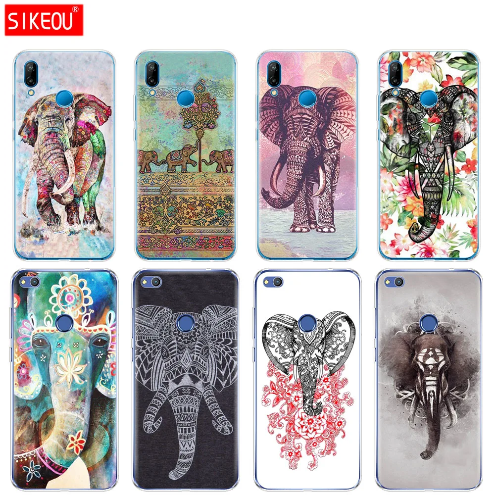 Силиконовый чехол для телефона Huawei P20 P7 P8 P9 P10 Lite Plus Pro 2017 P Smart Totem Elephant Aztec indian Flower |