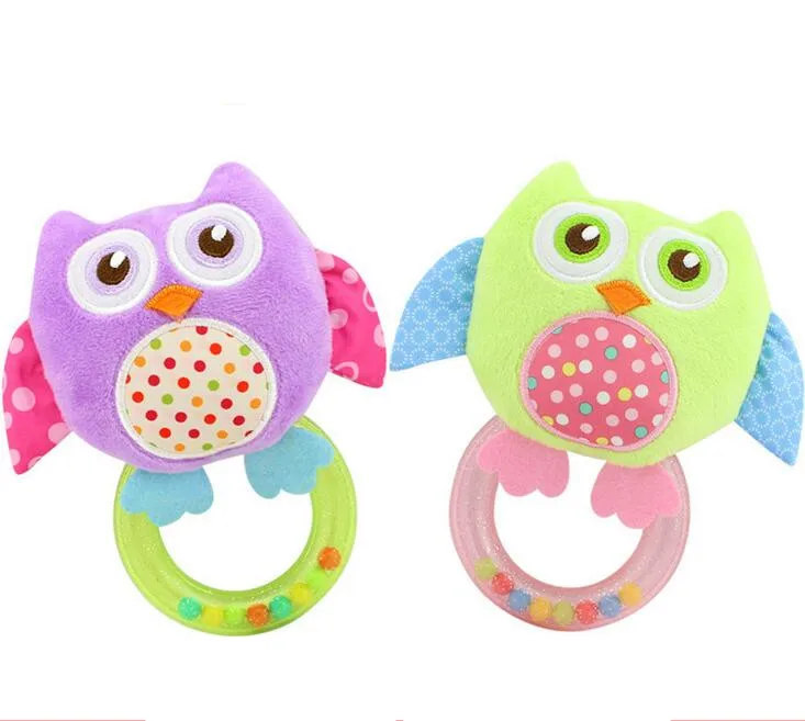 

Baby mobile Plush Toy animal Owl Rattle Hand Shake Ring Bell Early Educational Development Squeaker Doll 20% off