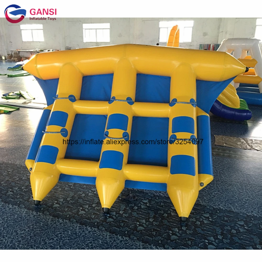 

4*3M Water Boats Inflatable Fly Fish With High Quanlity,Funny Water Sports Inflatable Flying Fish Towable For Kids And Adults