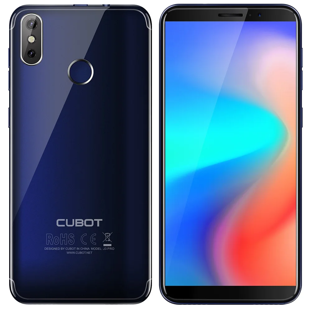 Cubot J3 PRO 4 г мобильный телефон 5,5 дюймов Android GO MT6739 Quad-core 1,5 ГГц 1 ГБ 16 ГБ отпечатков пальцев Сенсор 13.0MP + 2.0MP сзади Камера