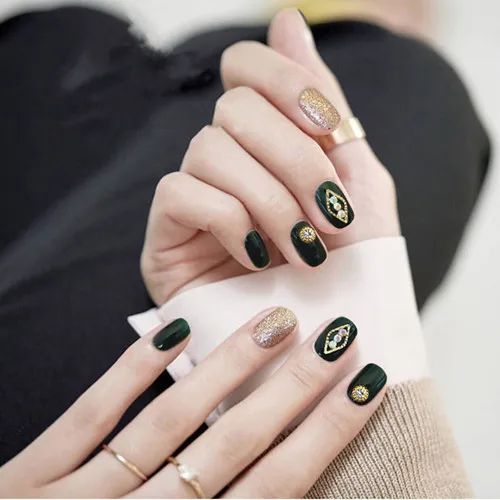 Новые изящные накладные ногти невесты с дизайном милые декорированные накладные ногти японские красивые 24 шт женские накладные ногти для ногтей - Цвет: 17