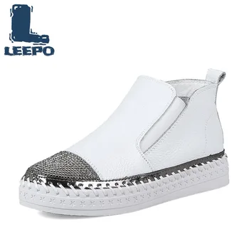 

Platform Loafers Shoes for Women Handmade Genuine Leather Flats Shoes Ladies Spring/Autumn Comfort Slip-On Round Toe Flats