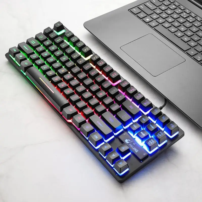 ZIYOU LANG K16 87 клавиш USB Проводная игровая клавиатура механическое ощущение 7