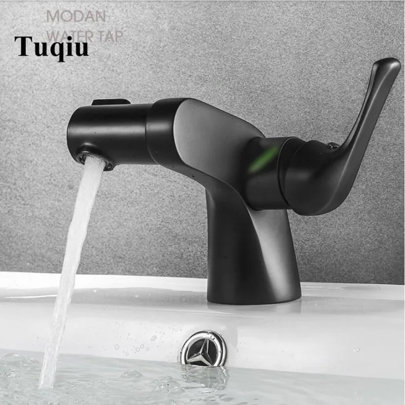 

New Arrival Bathroom Basin Faucet Matte Black Finish Solid Brass 360 Rotation Sink Mixer Tap Hot and Cold Basin Lavatory Faucet