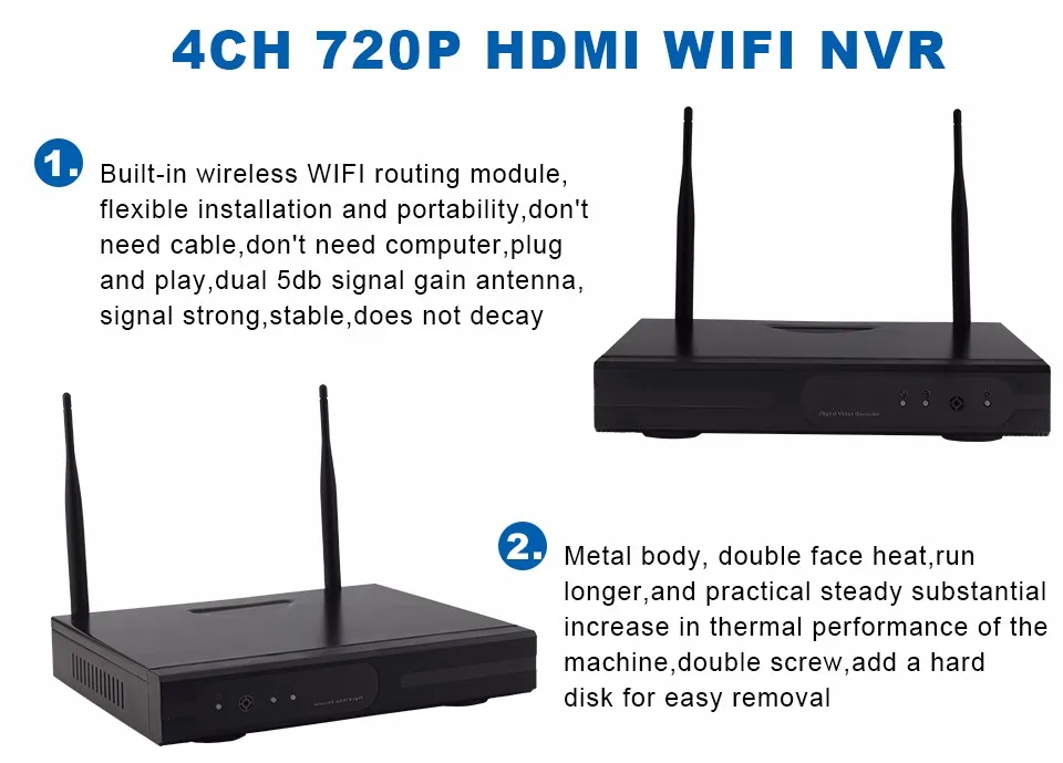 8-4CH 720P HDMI WIFI NVR NW2904W