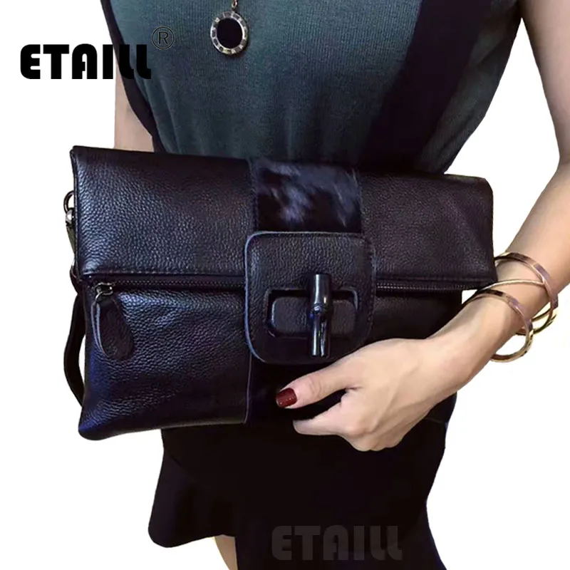 Leopard Horsehair Rea Leather Evening Bags Horse Hair Women Luxury Clutch Bag High Quality Party Bag
