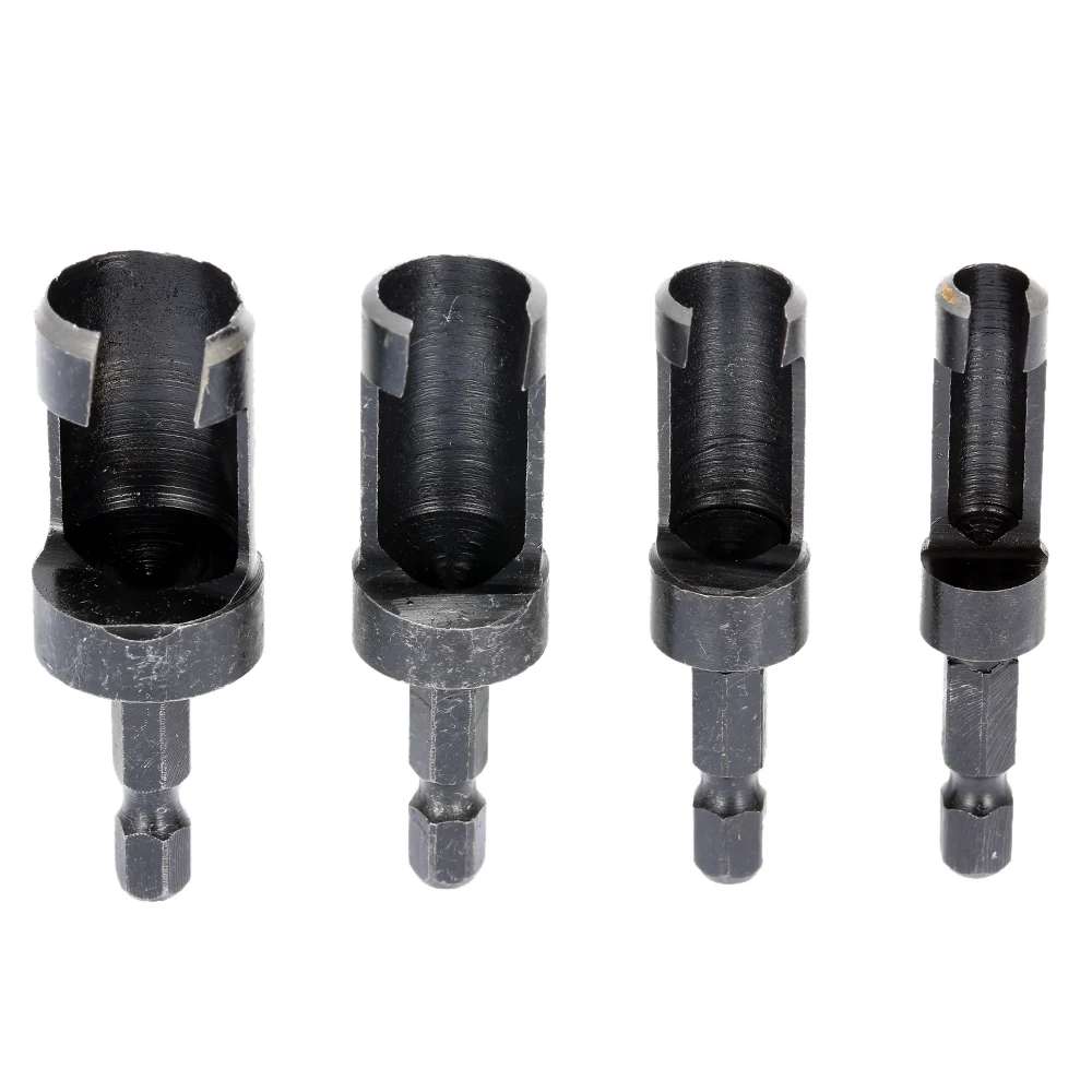 High Quality 4 Pieces of Hexagonal Carbon Steel Round Head Drill Woodworking Cutting Tool Cutting Tool Group 6/10/13 / 16mm