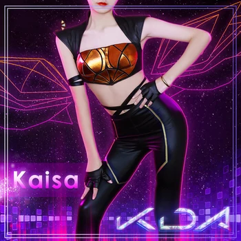 

Anime! Hot!!! Game LOL K/DA KDA Kaisa Sexy Uniform Cosplay Costume Stage Performance Suit Free Shipping