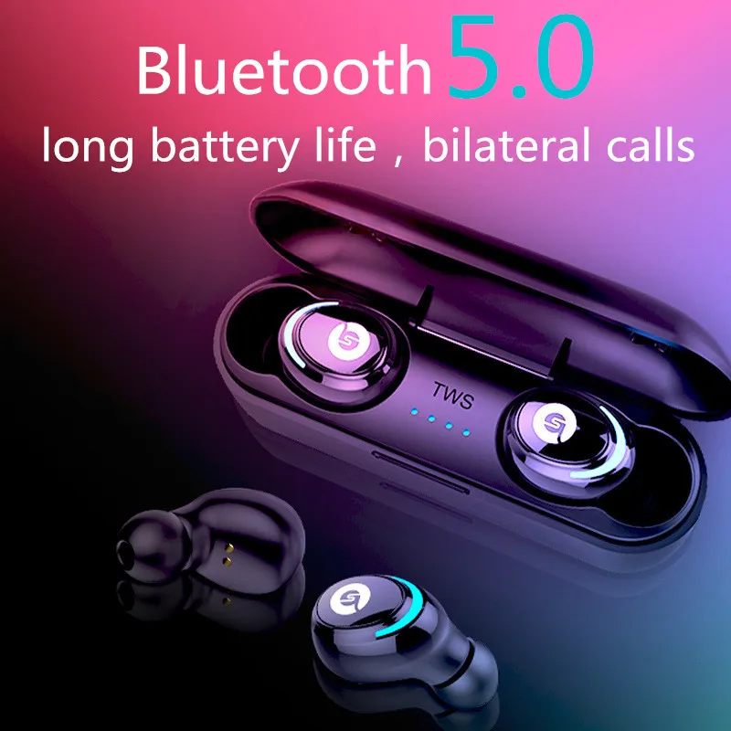 TWS Bluetooth 5 0 беспроводные наушники стерео гарнитура с зарядной коробкой для