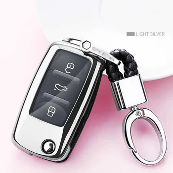 

TPU Key Case Cover For Volkswagen New Passat Golf lavida Tiguan Skoda POLO Bora Sagitar MK5 MK6 T5 Beetle Key shell Protector