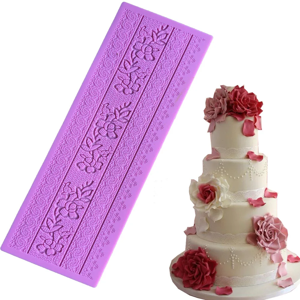 

1PCS Big Size Flowers Shape Cake Lace Mold Cake Decorating Tools Mold Silicone Mold For Fondant Silicone Cake Tools