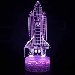 Творческий 3D Визуальный 7 Красочные Изменение светодиодные ракеты освещение светильник Декор ночные светильники сенсорный выключатель