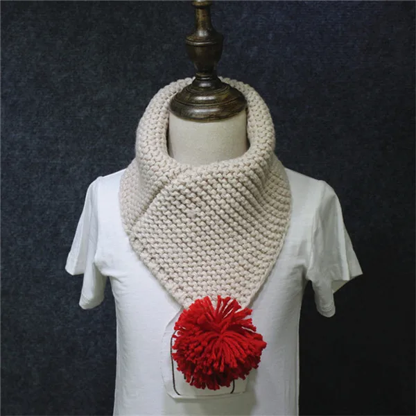 Корейские модные шерстяные вязаные шаровые однотонные кольца на осень и зиму, шарфы для мальчиков и девочек, Accessories-ZOSWK001E - Цвет: 9