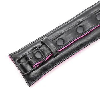 Sex Couple Leather Bdsm Bondage Set 3pcs Restraints Collars Ankle Cuff Handcuffs For Sex Bondage Set Sex Toys For Women Adults 6