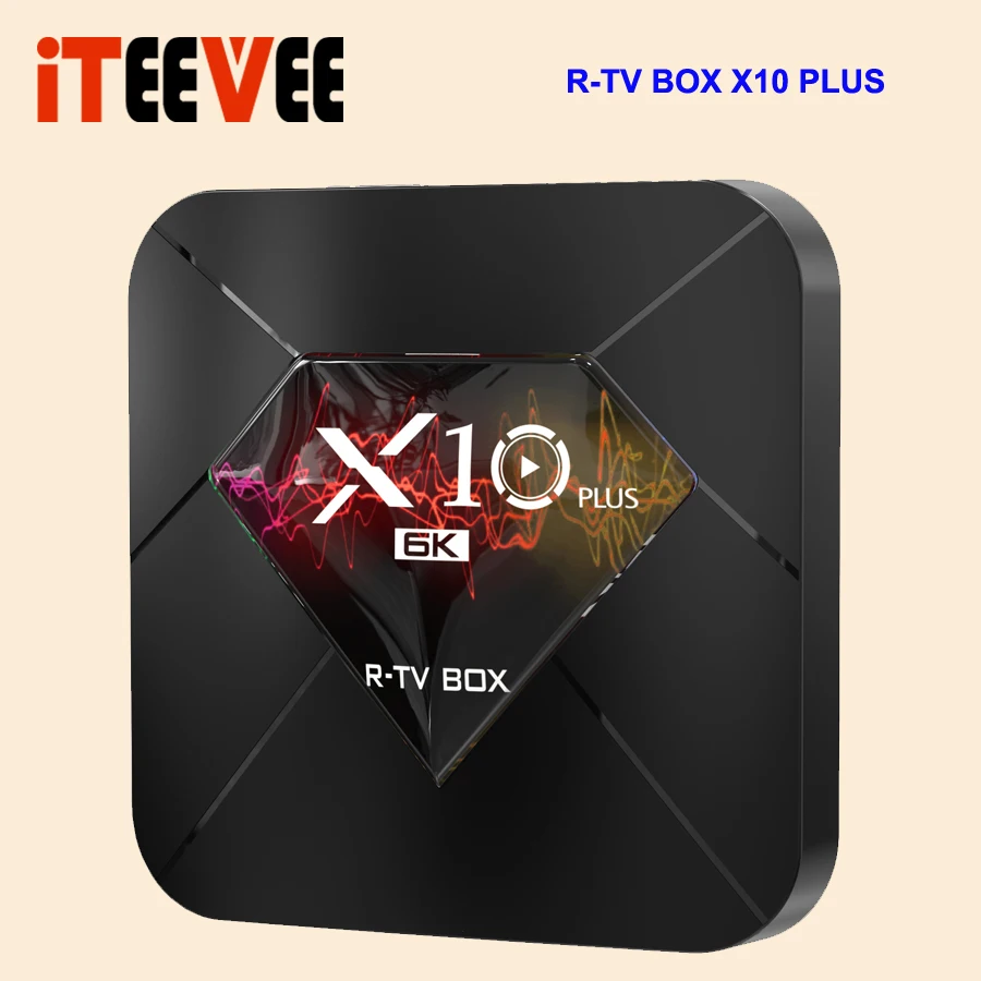 В виде буквы «R» ТВ коробка X10 Plus Android 9,0 Смарт ТВ коробка Allwinner H6 2,4G, Wi-Fi, 4 Гб Оперативная память+ 32/64GB Встроенная память Декодер каналов кабельного телевидения USB 3,0 6K H.265 smart media