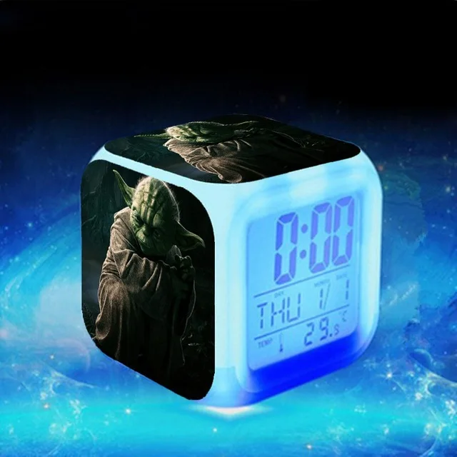 Звездные Войны Пробуждение reloj despertador reveil enfant BB-8 Будильник цифровой светодиодный Klok Relogio De Mesa Wake Up часы - Цвет: Темно-серый