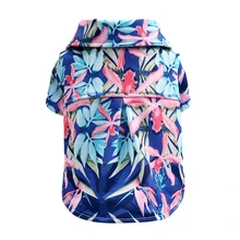 Летняя Повседневная жилетка для маленьких собак с цветочным рисунком, Гавайская футболка с рисунком щенка, кошки, одежда для домашних животных, пляжные рубашки