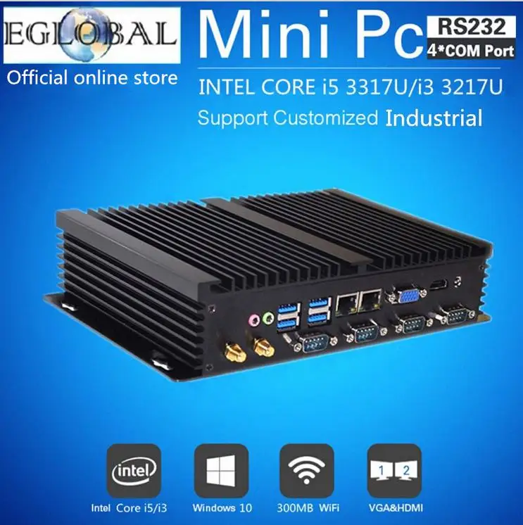 2016 mini pc windows Eglobal Industrial Mini Server i5 Fanless Small8GB RAM Computer PC Windows10 2Intel 82574L Nics Desktop