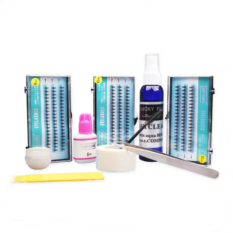 professional eyelash extension set thick false eyelashes + eyelash glue
