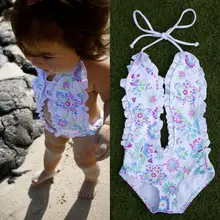 Одежда для новорожденных девочек цветочный купальник, одежда для плавания, милый комбинезон с цветочным рисунком для маленьких девочек